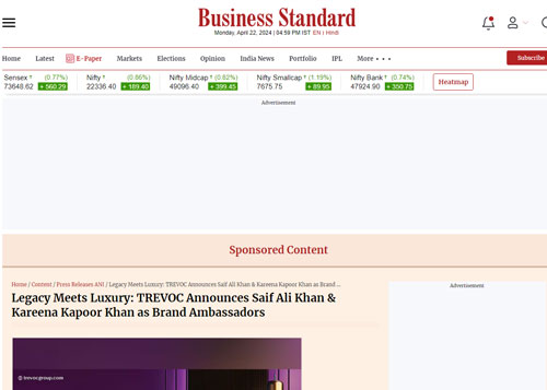 Legacy Meets Luxury: TREVOC Announces Saif Ali Khan & Kareena Kapoor Khan as Brand Ambassadors