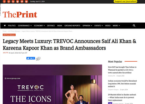 Legacy Meets Luxury: TREVOC Announces Saif Ali Khan & Kareena Kapoor Khan as Brand Ambassadors
