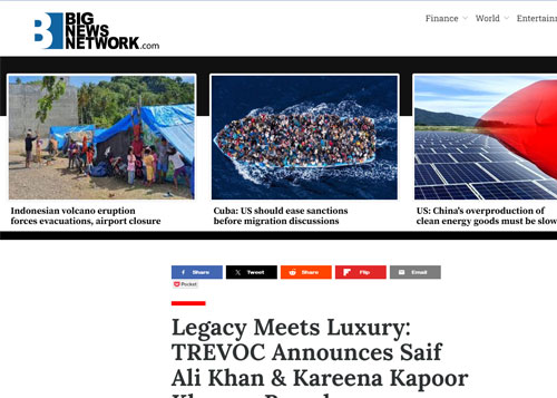 Legacy Meets Luxury: TREVOC Announces Saif Ali Khan & Kareena Kapoor Khan as Brand Ambassadors