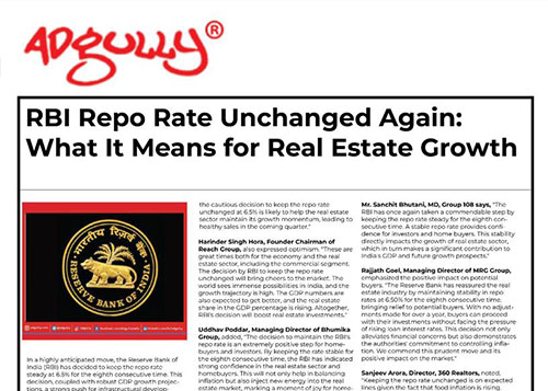 RBI Repo Rate Unchanged Again: What It Means for Real Estate Growth