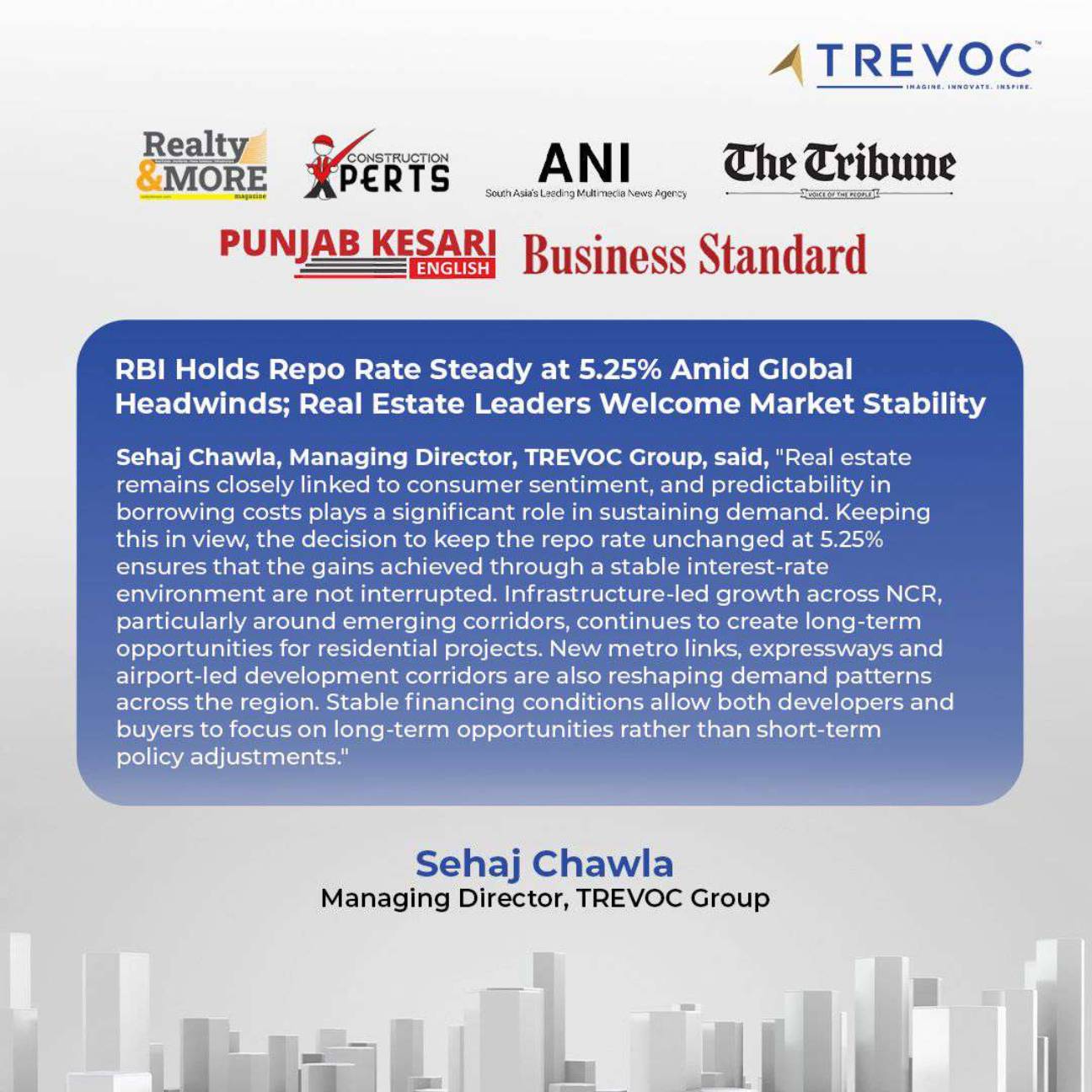 From Housing to Commercial, Real Estate Sector Gets Stability Push as RBI Holds Repo Rate at 5.25 percent