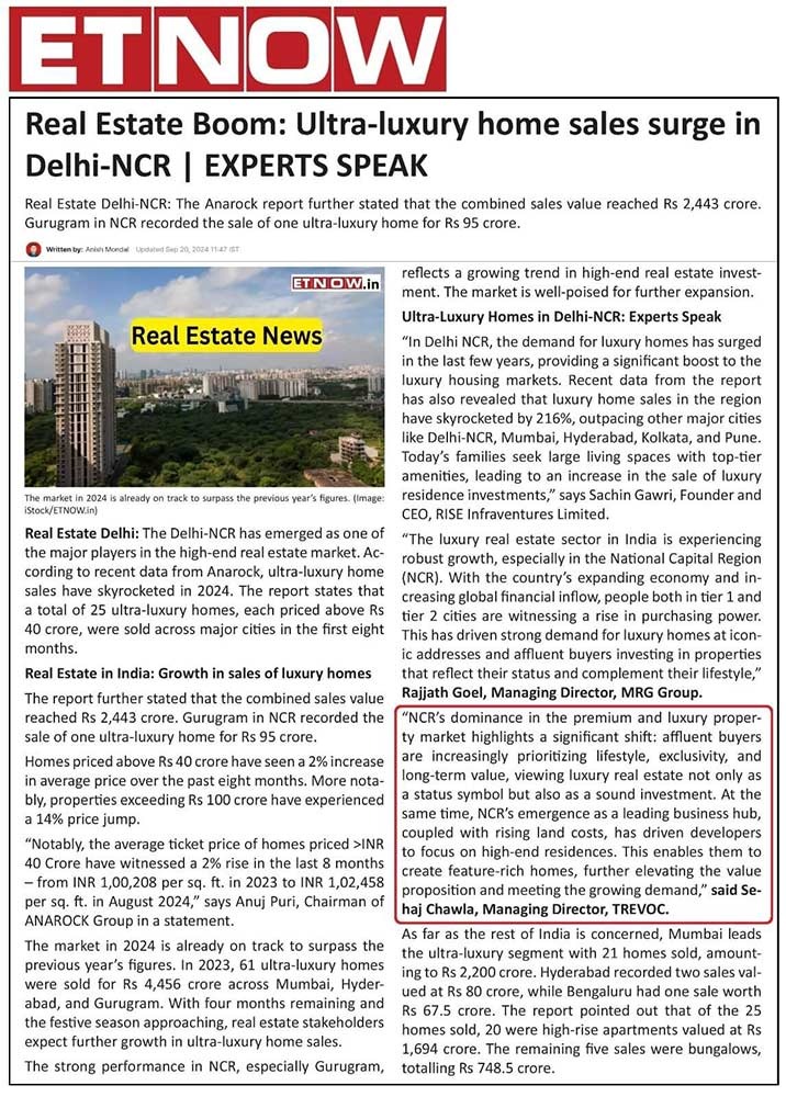 Real Estate Boom: Ultra-luxury home sales surge in Delhi-NCR | EXPERTS SPEAK