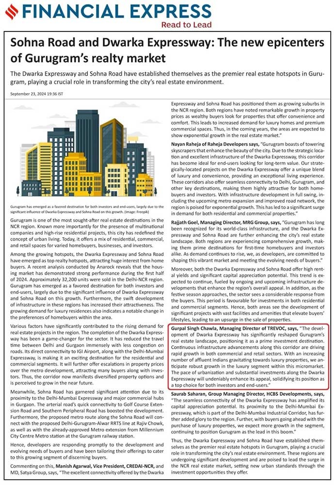 Sohna Road and Dwarka Expressway: The new epicenters of Gurugram’s realty market