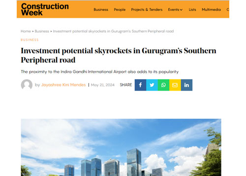 Investment potential skyrockets in Gurugram’s Southern Peripheral road